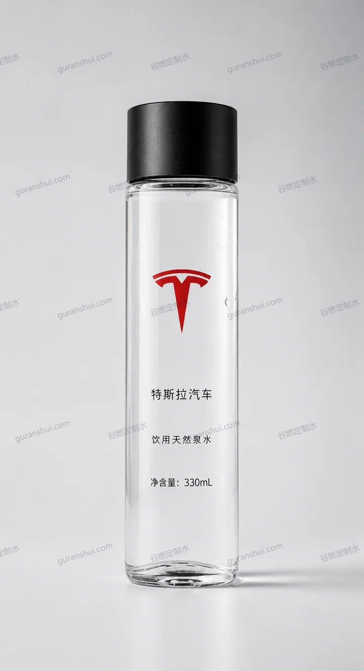 汽车门店接待定制水｜极简红标方案瓶身与标签呈现