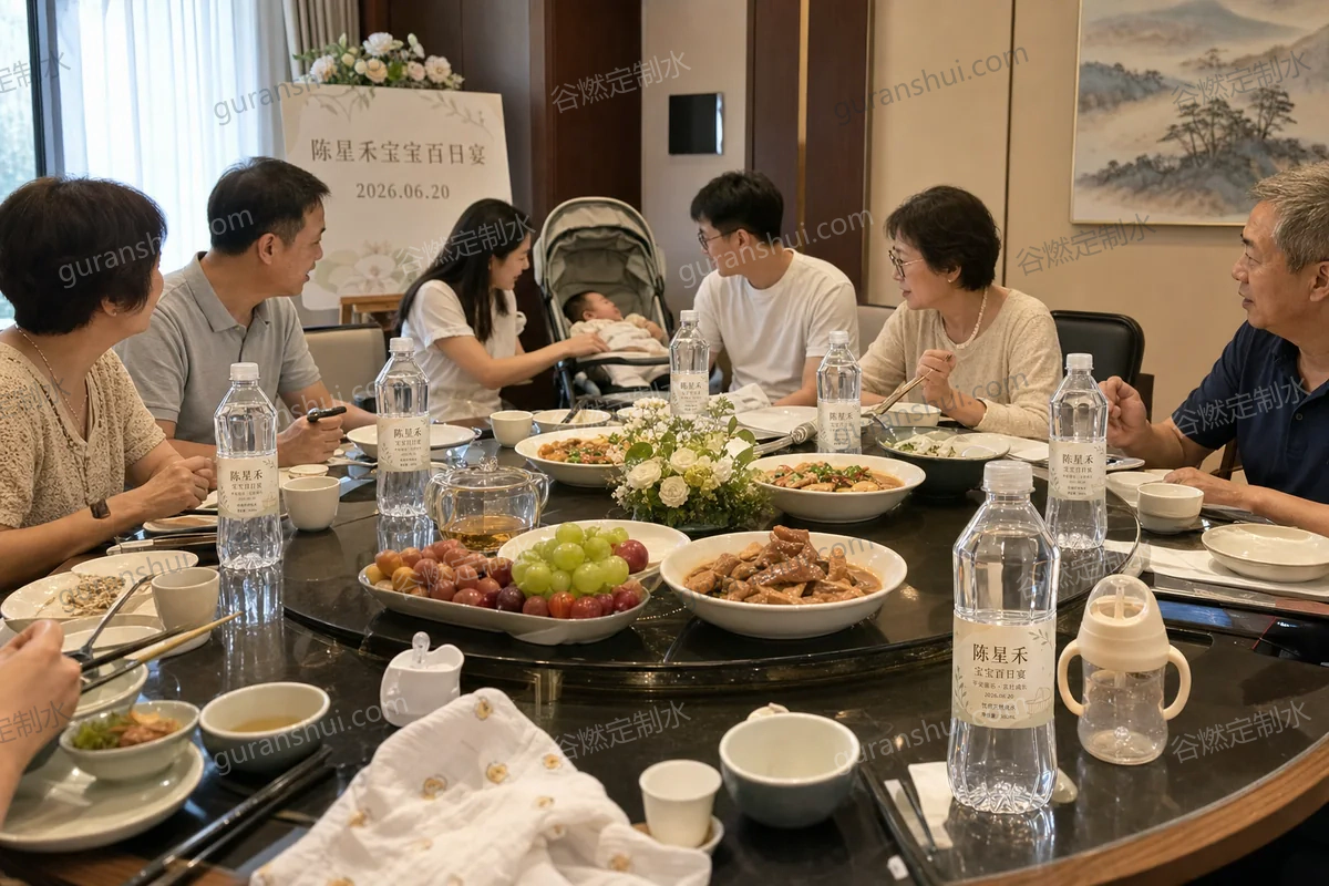 宝宝宴定制水|棱面瓶360mL场景示意