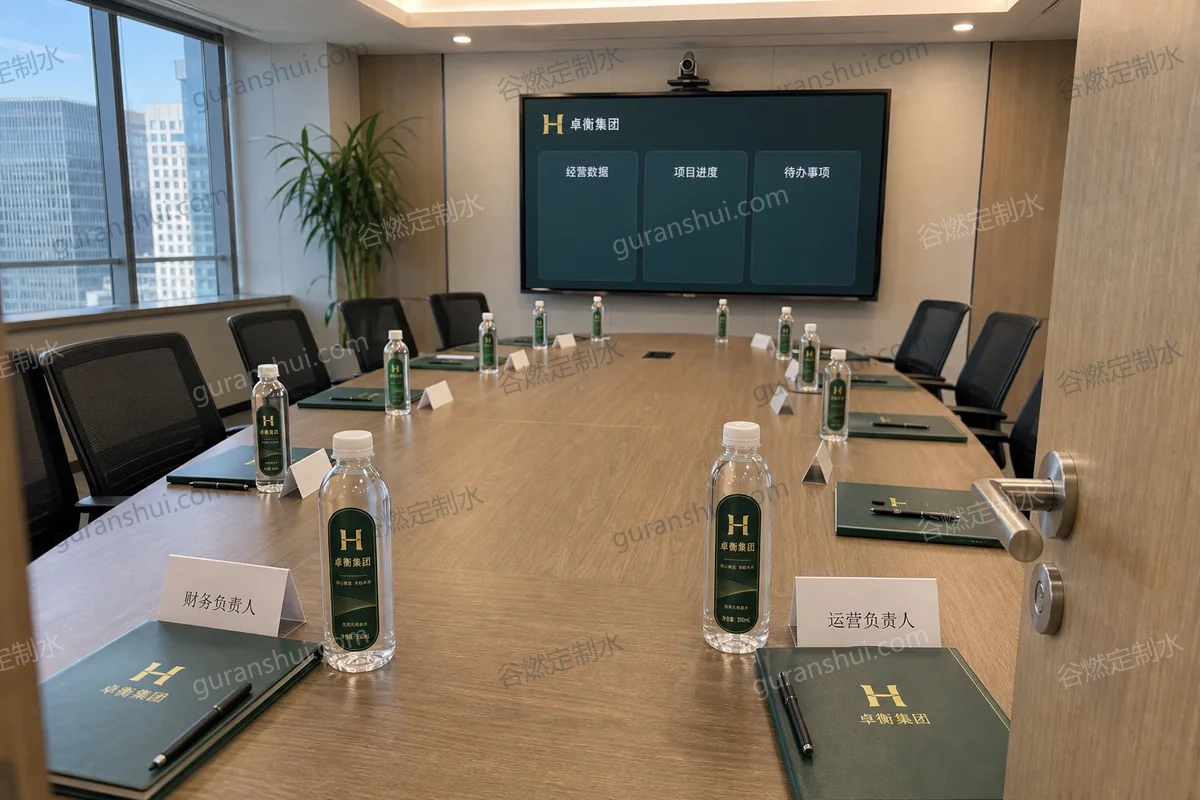 企业会议定制水|圆肩瓶350mL场景示意
