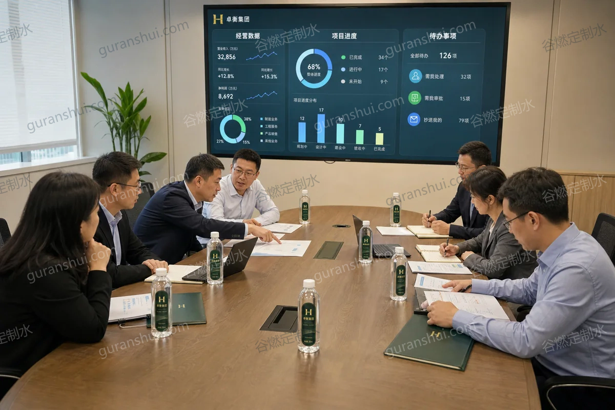 企业会议定制水|圆肩瓶350mL补充场景示意