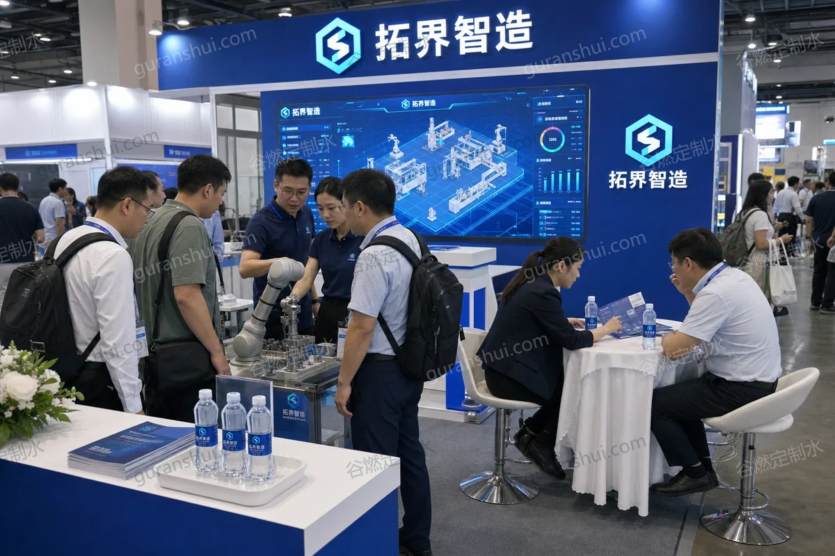 展会接待定制水|棱面瓶360mL场景示意
