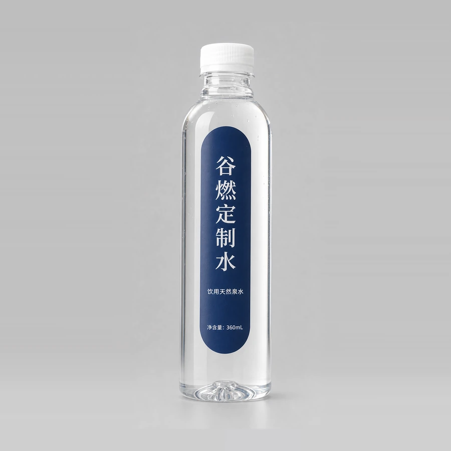 谷燃定制水360mL直筒瓶饮用天然泉水定制标签产品图