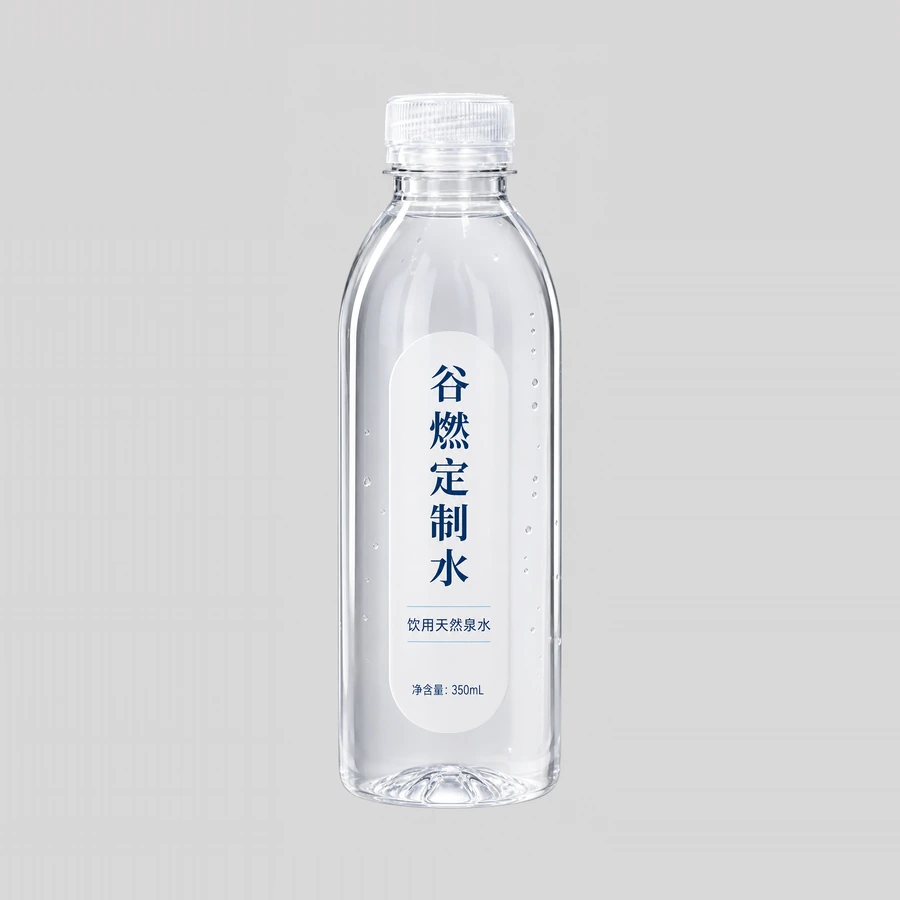 谷燃定制水350mL圆肩瓶饮用天然泉水定制标签产品图